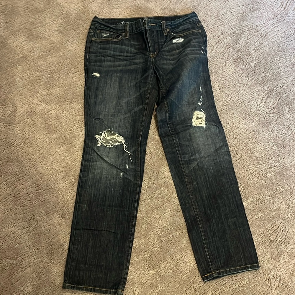 Ann Taylor Loft boyfriend destructed jeans.  EUC